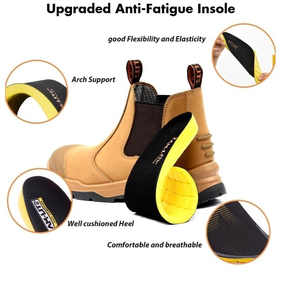 Mens 6.5 KAM-LITE Chelsea safety Slip On, Steel Toe Waterproof Safety Boots/shoe - Picture 3 of 16